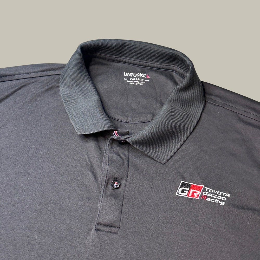 UNTUCKit Polo Shirt Mens XX-Large Damaschino Black Toyota Gazoo Racing GR Logo
